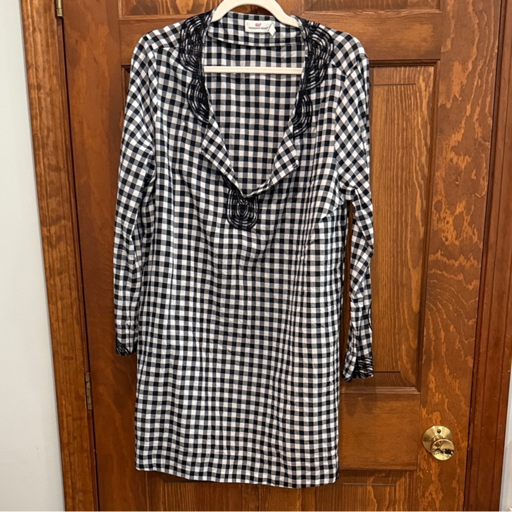 Vineyard Vines Black and White Plaid Swim Coverup